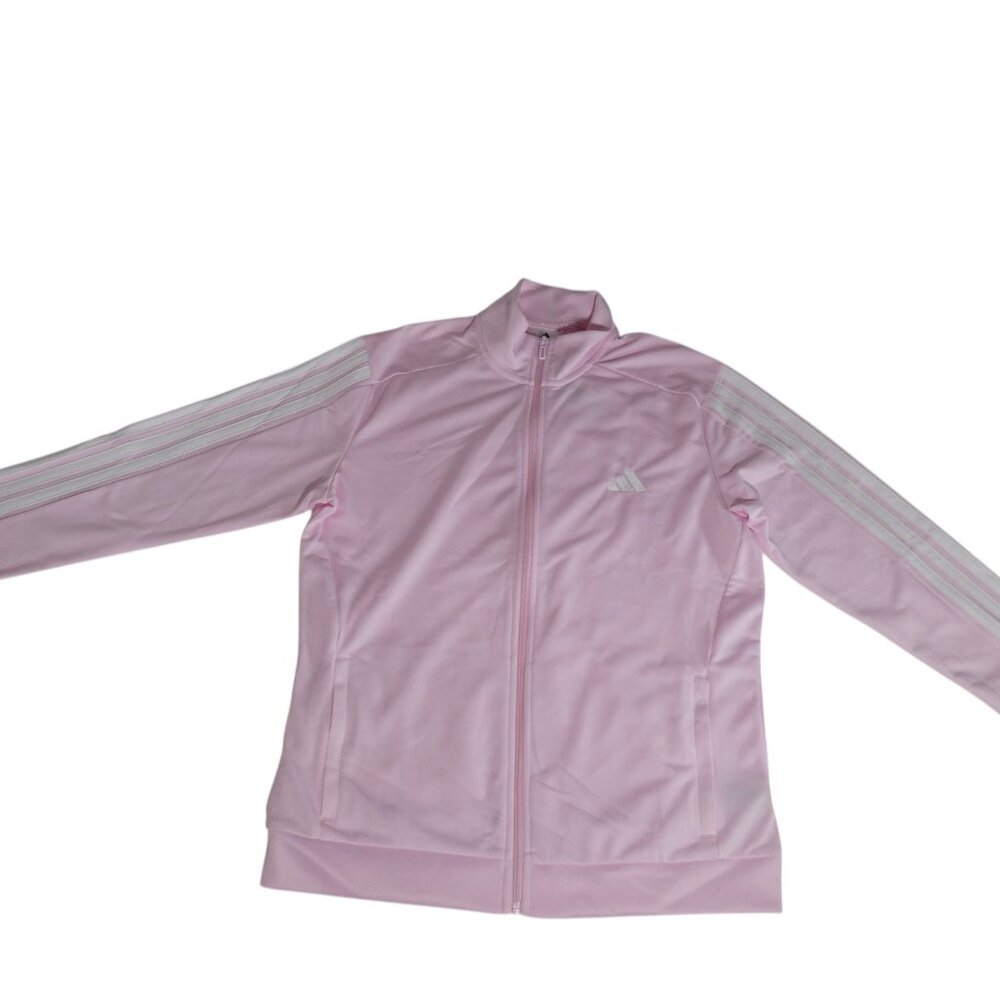 Adidas Women’s Large Clear Pink 2‑PC Track Suit Set Jacket KT0125 Pants JD4537 - Picture 3 of 15